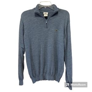 Men’s Lacoste Half Zip Wool Sweater Size 4